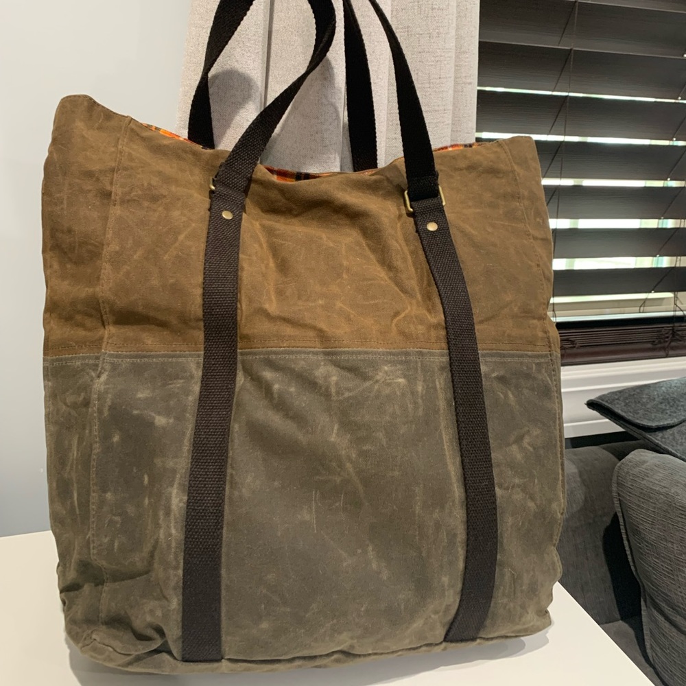 Large Waxed Canvas Tote by CB Station - Picture 2 of 7